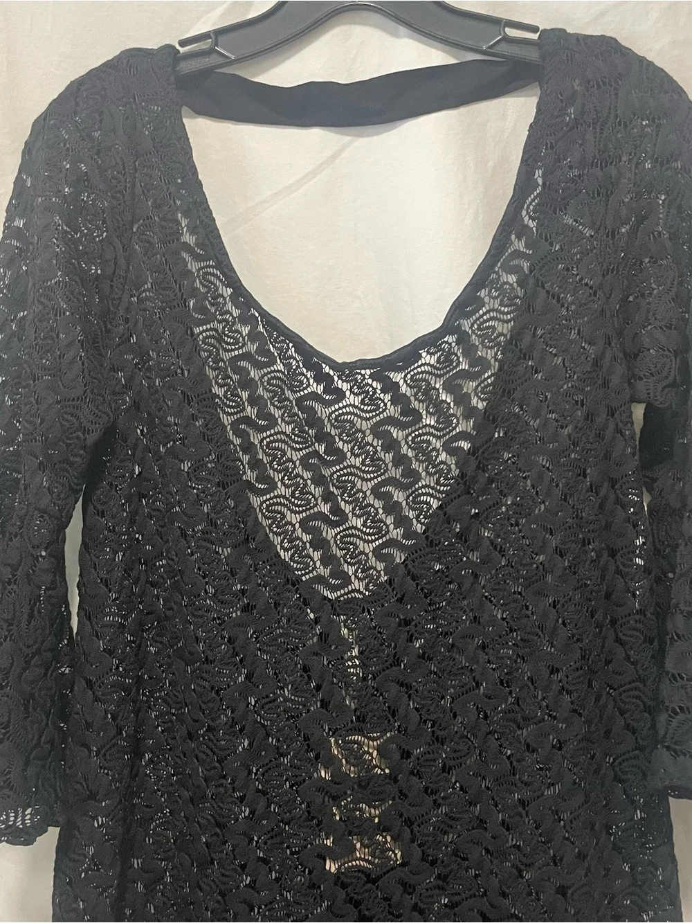 Pitaya Black Lace V-Neck Tunic